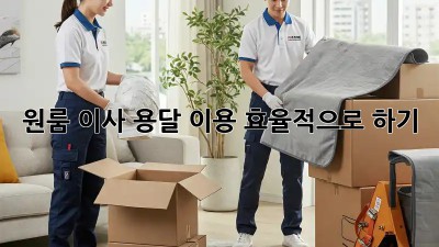 원룸 이사, 용달 이용 효율적으로 하기!