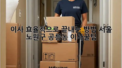 이사, 효율적으로 끝내는 방법! 서울 노원구 공릉동 이사꿀팁